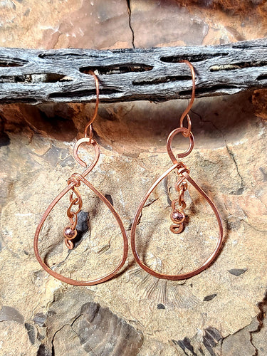 Healing Copper Earrings (Droplet with Copper Bead)