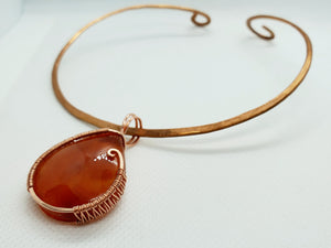 Carnelian Copper Collar Cuff Necklace