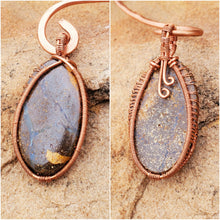 Load image into Gallery viewer, Boulder Opal Twisted and Bent Copper Pendant